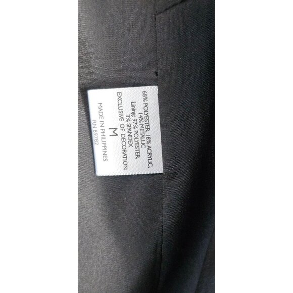 Natori Womens Medium Floral Jacquard Jacket  Black White KN9028 - Picture 10 of 11